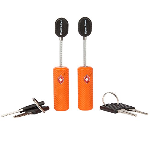 TravelMore TSA Approved Locks for Luggage with Keys, Secure Travel Locks - color: 2 Pack - Orange
