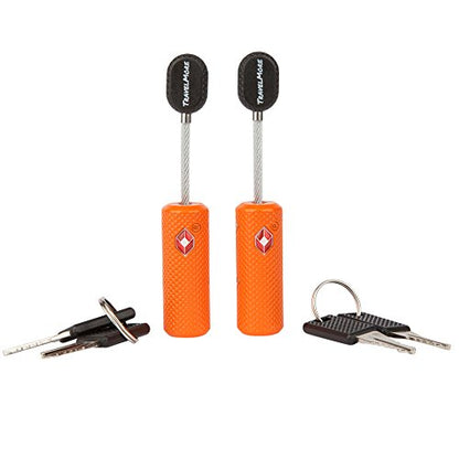 TravelMore TSA Approved Locks for Luggage with Keys, Secure Travel Locks - color: 2 Pack - Orange