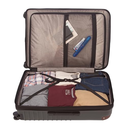 Eddie Bauer Strata Luggage | Hardside | Spinner Wheels | Expandable | Lightweight | Travel Essentials, Cinder, 30" (Check-In) - color: Cinder, size: 30" (Check-In)