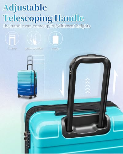 Luggage Sets 2 Piece Expandable Suitcases Set, 20/24Inch - color: Sky, size: 2-piece(20"/24")