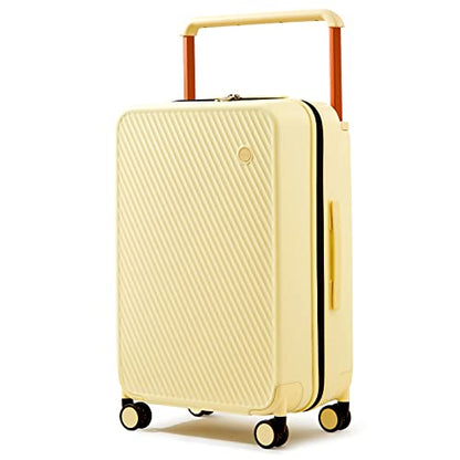 mixi Carry On Luggage Airline Approved 20'' Lightweight Luggage Wide Handle PC Hardshell Suitcases with Spinner Wheels & TSA Lock, Lark Yellow - color: Lark Yellow, size: 20-inch Standard