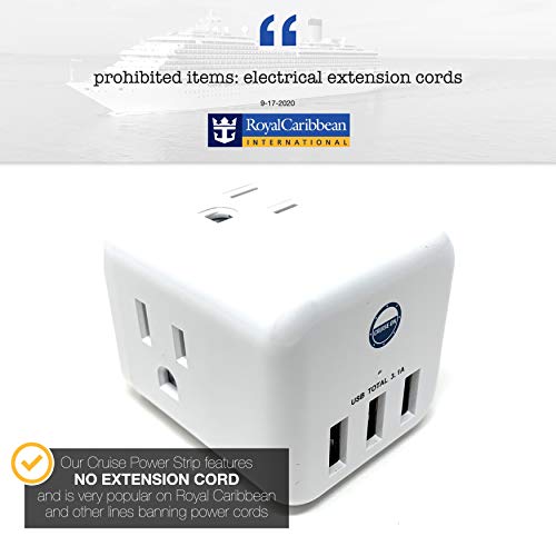 Cruise On Non Surge Cruise Approved Power Strip [3 USB & 3 AC] - color: [3 USB & 3 AC]