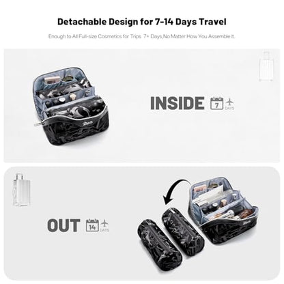 BOYATU Makeup Bag, Makeup Organizer, Toiletry Travel Bag for Women - Black - color: D-2-Black