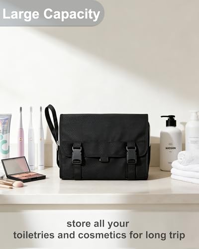 Relavel Travel Toiletry Bag for Men, Large Hanging Toiletries Bag - Black - color: 01 Black, size: X Large