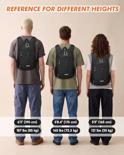 Seektop Small Hiking Backpack Expandable 12L-15L - color: Black