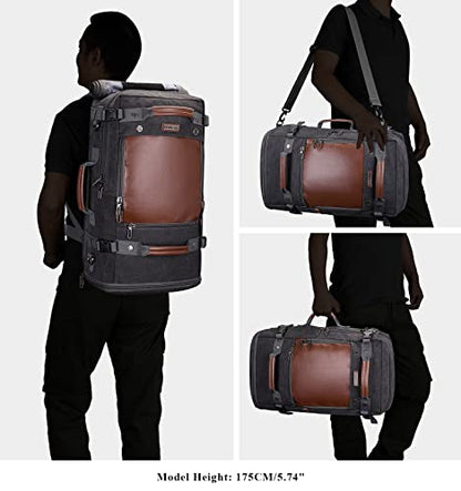WITZMAN Travel Backpack for Men Large Convertible Duffel Bag Fits 16 Inch - color: 22 Inch Black