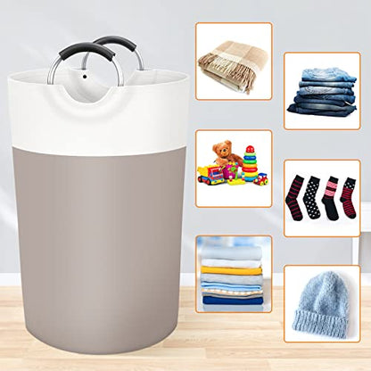 BlissTotes 115L Laundry Basket, Freestanding Collapsible Hamper, Brown - color: Brown, size: 115L