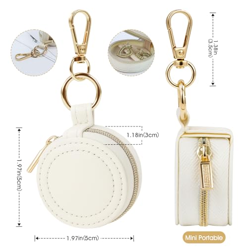 Portable Ring Keychain Holder - White Jewelry Holder - color: White
