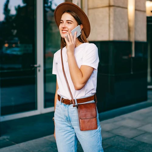Iswee Rfid Blocking Small Crossbody Bag for Women Travel Classic Style - color: Brown