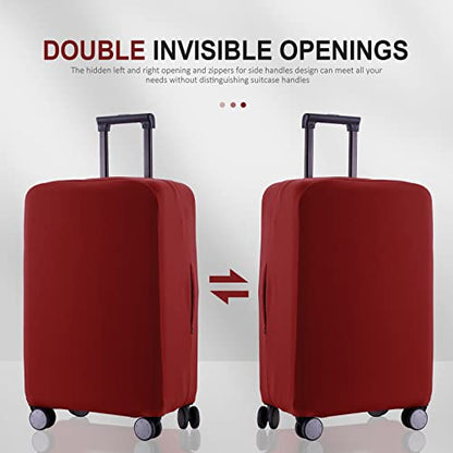 Travel Luggage Cover - Scratch-Resistant Fit 19-31 Inch, Claret (S(19-21 inch)) - color: Claret, size: 19-21 inch