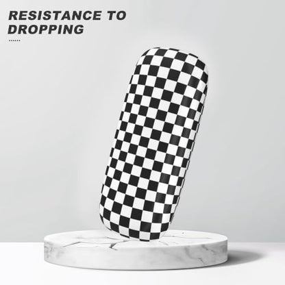 Eyeglasses Case, Hard Shell Protective Case for Glasses, Unisex for Women Men - color: Black Checkred