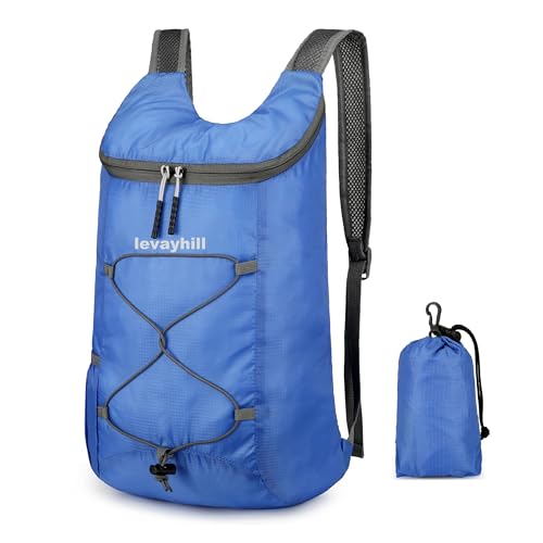 levayhill 16L Foldable Hiking Backpack,Small Packable Daypack, Royal Blue - color: Royal Blue