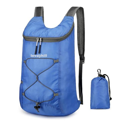 levayhill 16L Foldable Hiking Backpack,Small Packable Daypack, Royal Blue - color: Royal Blue