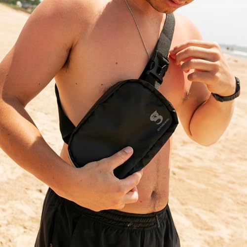geckobrands Waterproof Belt Bag – Water-Resistant Gear Organizer with Phone Window & Adjustable Strap - color: Black