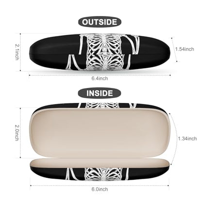 Eyeglasses Case, Portable Hard Shell Protective Case for Glasses, Eyeglass Holder Box for Women with Cleaning Cloth - color: Skeleton