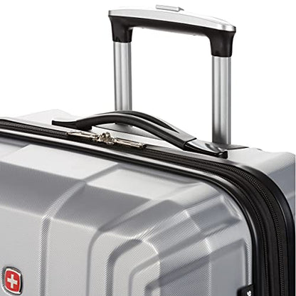 SwissGear 3750 Hardside Luggage with Spinner Wheels, Silver, Checked-Medium 23-Inch - size: Checked-Medium 23-Inch