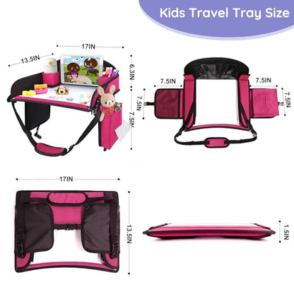 Kids Lap Desk Tray for Road Trip Activities, Portable, Pink 1PCS - color: Pink-1PCS