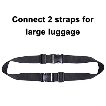 Wisdompro 2 Pcs Add a Bag Luggage Strap, 31" Luggage Connector Straps Black - color: Black, size: 31 inch