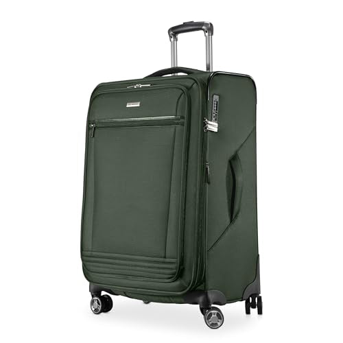 Ricardo Beverly Hills Avalon Softside Medium Check-In Luggage Made with Sustainable 100% Recycled PET (rPET), Lightweight, Eco-Friendly Travel, Expandable, Dual Spinner Wheels, Juniper Green, 24-inch - color: Juniper Green, size: 24-inch