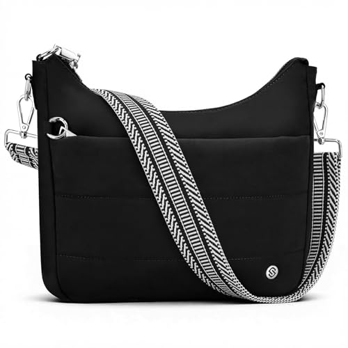 SYTRAH Anti Theft Crossbody Hobo Bags for Women, RFID Puffer Purse - color: Black