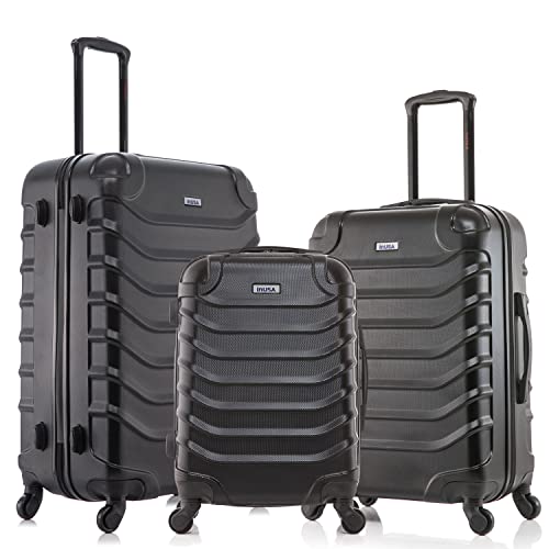 InUSA ENDURANCE Luggage with Spinner Wheels | Spacious Durable Lightweight Hardshell Suitcase, Travel Sets with Handle and Trolley | (20in, 24in, 28in) 3 Piece Luggage Set | Black - color: Black, size: 3-Piece Set (20-Inch, 24-Inch, 28-Inch)
