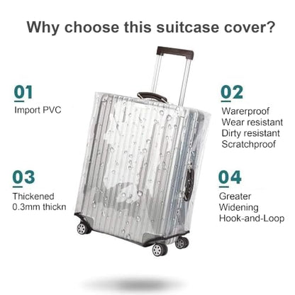 30 Inch Waterproof Clear Suitcase Cover (Gray Trim) - color: Gray Trim-0.4mm, size: 30" Suitcase Cover.