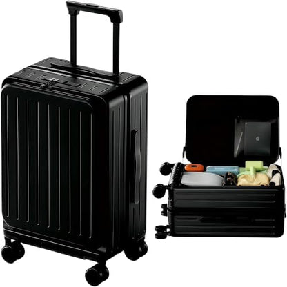 20-Inch Front Opening Hardside Carry On Luggage, Black - color: Black, size: 20 Inch Carry-On