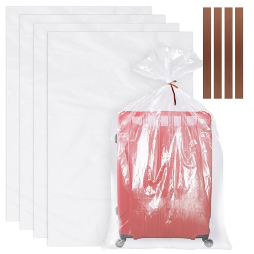 4 Pack Extra Large Clear Plastic Bags, 40" x 60" Large Storage Bags - style: 4PCS
