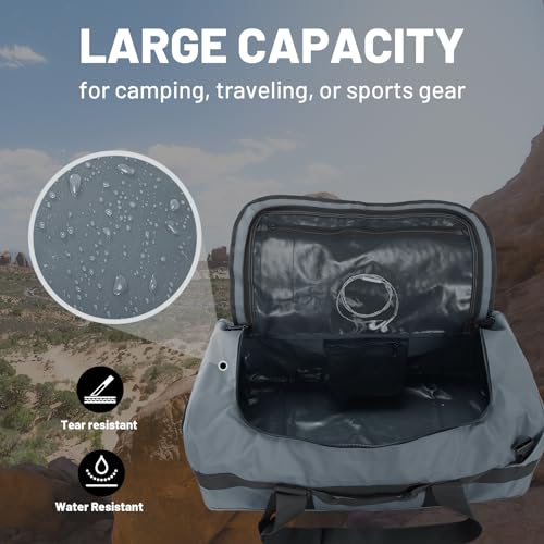 MIER 40L/60L/90L Water Resistant Backpack Duffel, Heavy Duty Duffle Bags - color: Gray, size: 60l