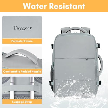 Taygeer Carry On Backpack, Womens Travel Backpack with Water Bottle Pocket - color: Elephantgray, size: Large