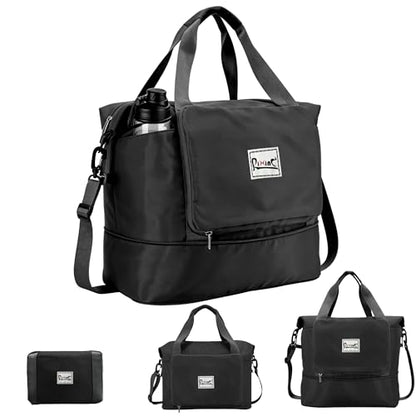 Foldable Travel Bag,Travel Duffle Bag,Foldable Duffle Bag for Travel - color: Black