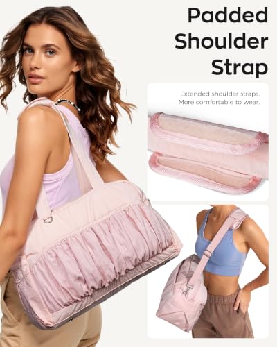 Cute Travel Duffle Bag for Women, Carry On Airline Personal Item Bag - color: BabyPink