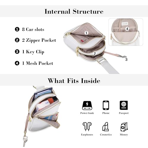 INICAT Small Travel Purse,Anti Theft Crossbody Bag for Women - color: White a