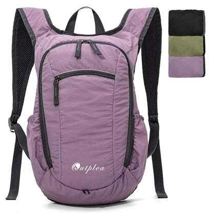 Small Foldable Hiking Backpack for Women Men, 15L Ultralight Collapsible Daypack for Traveling Outdoor Daily, Purple - color: Purple