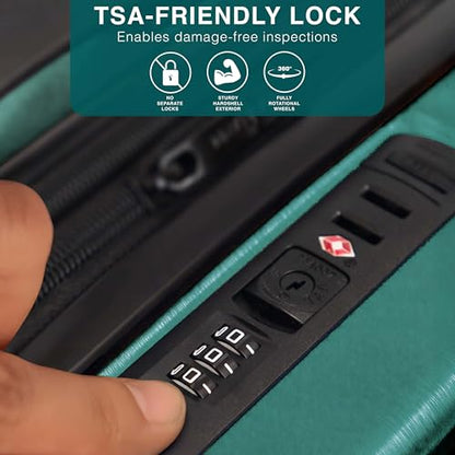 TRAVELARIM 28 Inch Luggage with Spinner Wheels, Hard Shell Suitcase with TSA Locks for Luggage, Travel Large Suitcase, Expandable Hard Shell Suitcases, Green - color: Green, size: Large 28-Inch Checked
