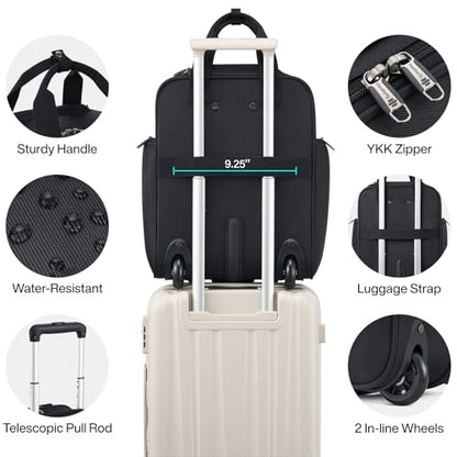 Hanke 16 Inch Underseat Carry On Luggage with 2 Wheels Airline Approved - color: Black, size: 16 Inch