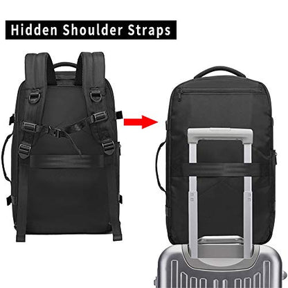 BANGE Travel Overnight Backpack,40-Liter FAA Flight Approved Weekender Bag Carry on Backpack… - color: Black