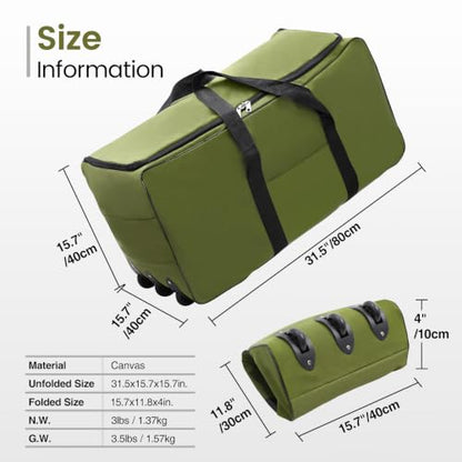 REDCAMP 85L/120L/140L Foldable Duffle Bag with Wheels, Large Travel Duffel Bag - color: 120L Green