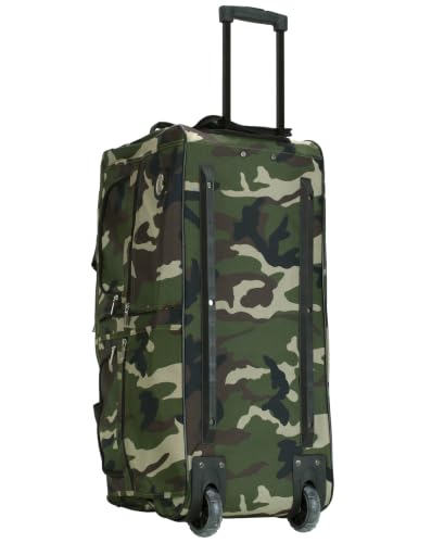 Rockland Rolling Duffel Bag, Black, 22" - color: CAMO, size: 40"