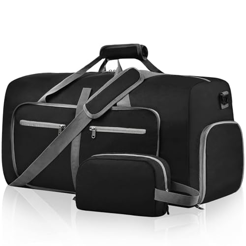 Felipe Varela Foldable Duffle Bag for Travel Weekend Overnight Gym Camping - color: A Black, size: 115L