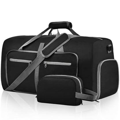 Felipe Varela Foldable Duffle Bag for Travel Weekend Overnight Gym Camping - color: A Black, size: 115L
