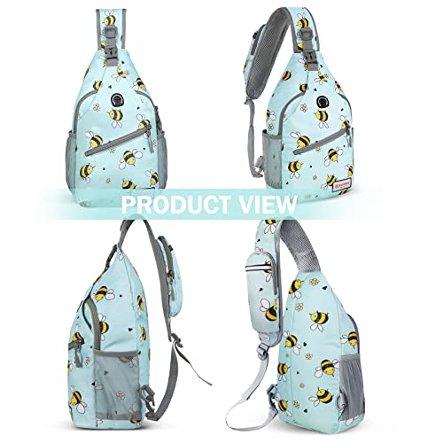 ZOMAKE Sling Bag,Small Crossbody Sling Backpack Shoulder Daypack for Travel - color: Bee Blue, size: 8L