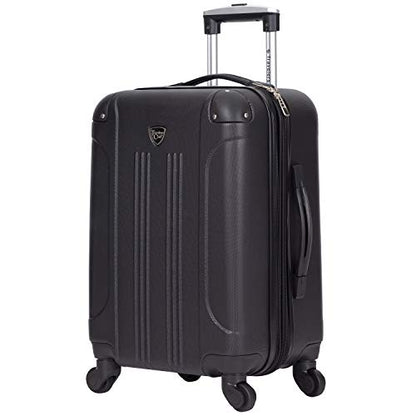 Travelers Club Chicago Hardside Expandable Spinner Luggage, Black, 3 Piece Set - color: Black, size: 3-Piece Set