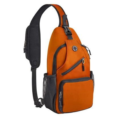 Javolto Sling Bag for men Crossbody Shoulder Backpack Chest Bag Travel Hiking Daypack - color: Orange