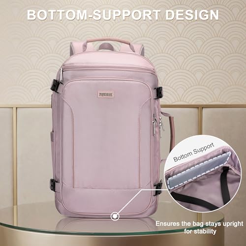 PIJUSHI Travel Backpack 35L Carry On Backpack for Airplanes Fits 16" Laptop - color: Ashen Purple