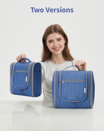 Narwey Hanging Travel Toiletry Bag for Women, Cosmetic Makeup Bag - color: AH-Navy Blue, size: Medium