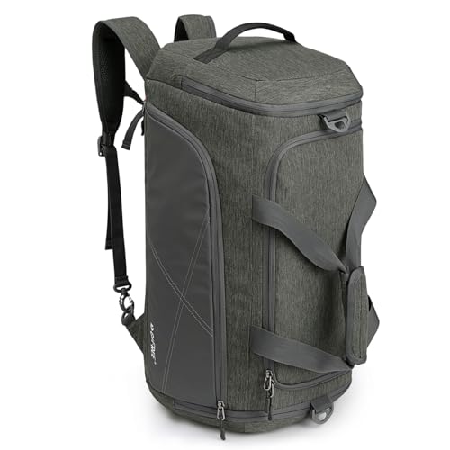 G4Free 45L/60L 3-Way Duffle Backpack Gym Bag with Wet Pocket & Shoes Compartment Sports Travel Weekender Overnight Duffel Bag - color: Grey, size: 45l