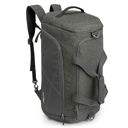 G4Free 45L/60L 3-Way Duffle Backpack Gym Bag with Wet Pocket & Shoes Compartment Sports Travel Weekender Overnight Duffel Bag - color: Grey, size: 45l