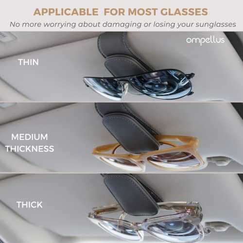 Magnetic Leather Car Sunglass Holder, Visor Sunglasses Holder Clip, 1 Pack - color: Black