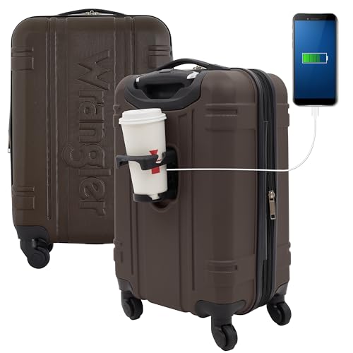 Wrangler 20" Astral Hardside Carry-On Luggage, Cedar - color: Cedar